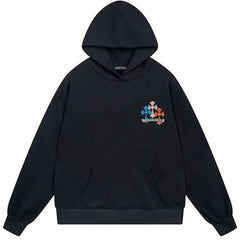 Letter Cross Pattern Hoodie #W23