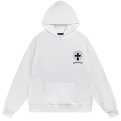 Letter Cross Pattern Hoodie #W27