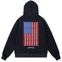 Letter Cross Pattern Hoodie #B19