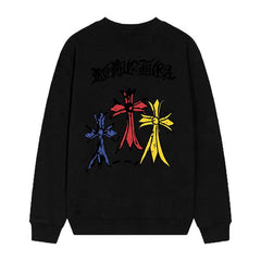 Letter Cross Pattern Sweatshirt #D42