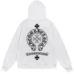Letter Cross Pattern Hoodie #W12