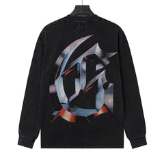 Rhinestone Letter Graphic Long Sleeve T-Shirt #G61105