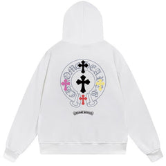 Letter Cross Pattern Hoodie #W27