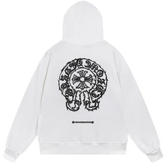 Letter Cross Pattern Hoodie #W08