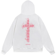 Letter Cross Pattern Hoodie #W11