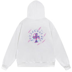 Letter Cross Pattern Hoodie #B02