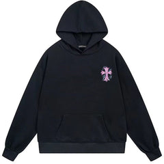 Letter Cross Pattern Hoodie #B50