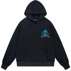 Letter Cross Pattern Hoodie #W16