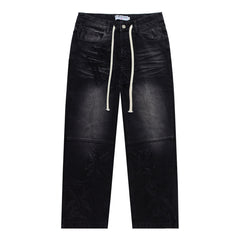 Embroidered Letter Jeans #8261