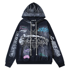 Records Tour Flame Print Hoodie