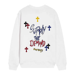 Letter Cross Pattern Sweatshirt #D35