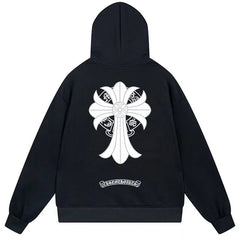 Letter Cross Pattern Hoodie #W01