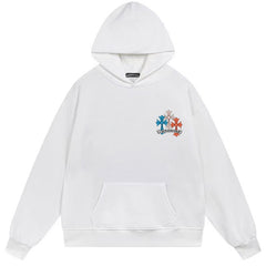Letter Cross Pattern Hoodie #W23