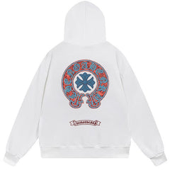 Letter Cross Pattern Hoodie #W25
