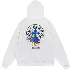 Letter Cross Pattern Hoodie #B51