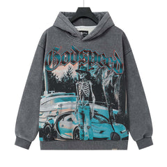 Letter Skull Pattern Hoodies #G6610
