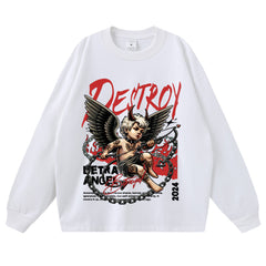 Streetwear-Style Print Long Sleeve Tee