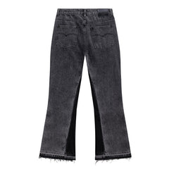 Flared Patchwork Denim Jeans