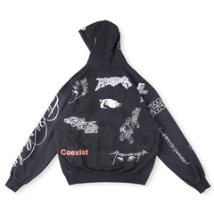 Graffiti Zip Up Hoodie
