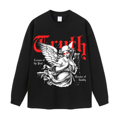 Streetwear-Style Print Long Sleeve Tee