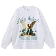 Streetwear-Style Print Long Sleeve Tee
