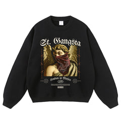 Streetwear-Style Print Crewneck Sweatshirts