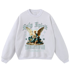 Streetwear-Style Print Crewneck Sweatshirts