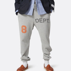 Grey Deep Logo Cotton Blend Joggers