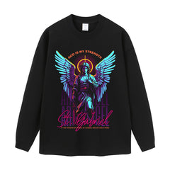 Streetwear-Style Print Long Sleeve Tee