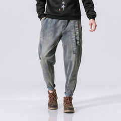 Oleno Harem Denim Pants Dirty blue