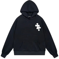 Letter Cross Pattern Hoodie #W12