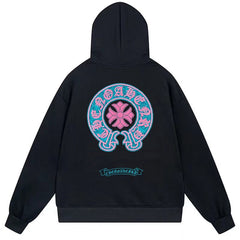 Letter Cross Pattern Hoodie #W25