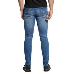 Socool Slim jeans with rips in light wash blue/black