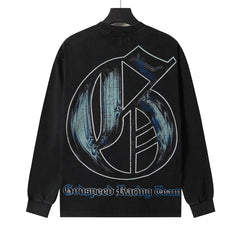 Rhinestone Letter Graphic Long Sleeve T-Shirt #G61103
