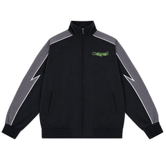 Letter Embroidered Zipper Jacket #6071