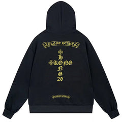 Letter Cross Pattern Hoodie #W36