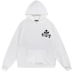 Letter Cross Pattern Hoodie #W09