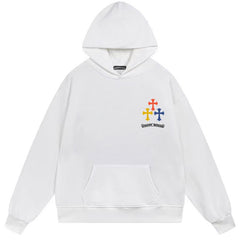 Letter Cross Pattern Hoodie #W21