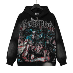 Letter Rhinestone Pattern Hoodies #G6907