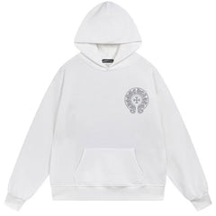 Letter Cross Pattern Hoodie #W26