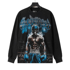 Rhinestone Letter Graphic Long Sleeve T-Shirt #G61103