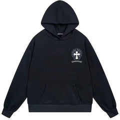 Letter Cross Pattern Hoodie #W27