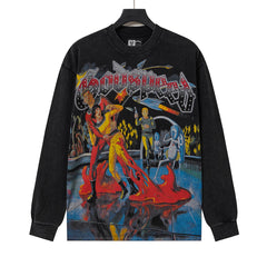 Rhinestone Letter Graphic Long Sleeve T-Shirt #G61105