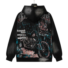 Letter Rhinestone Pattern Hoodies #G6907