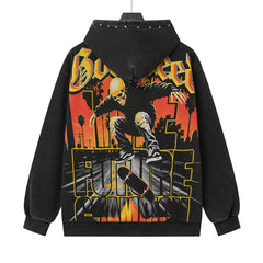 Letter Skull Pattern Hoodies #G6608