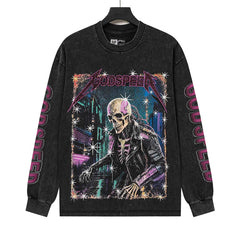 Rhinestone Letter Graphic Long Sleeve T-Shirt #G61108