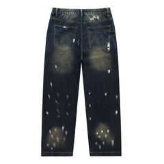 Embroidered Rhinestone Jeans #8253