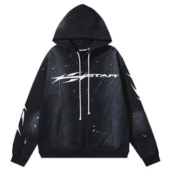 Logo Pattern Printed Hoodie