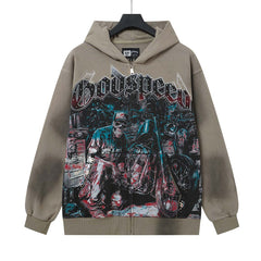 Letter Rhinestone Pattern Hoodies #G6907