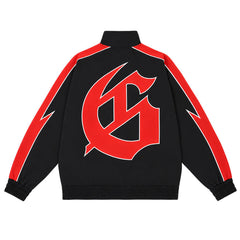 Letter Embroidered Zipper Jacket #6071